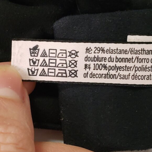 Victorias Secret Womens Lined Demi Bra Size 40C Black Dark Floral Bow Intimate - Picture 8 of 12